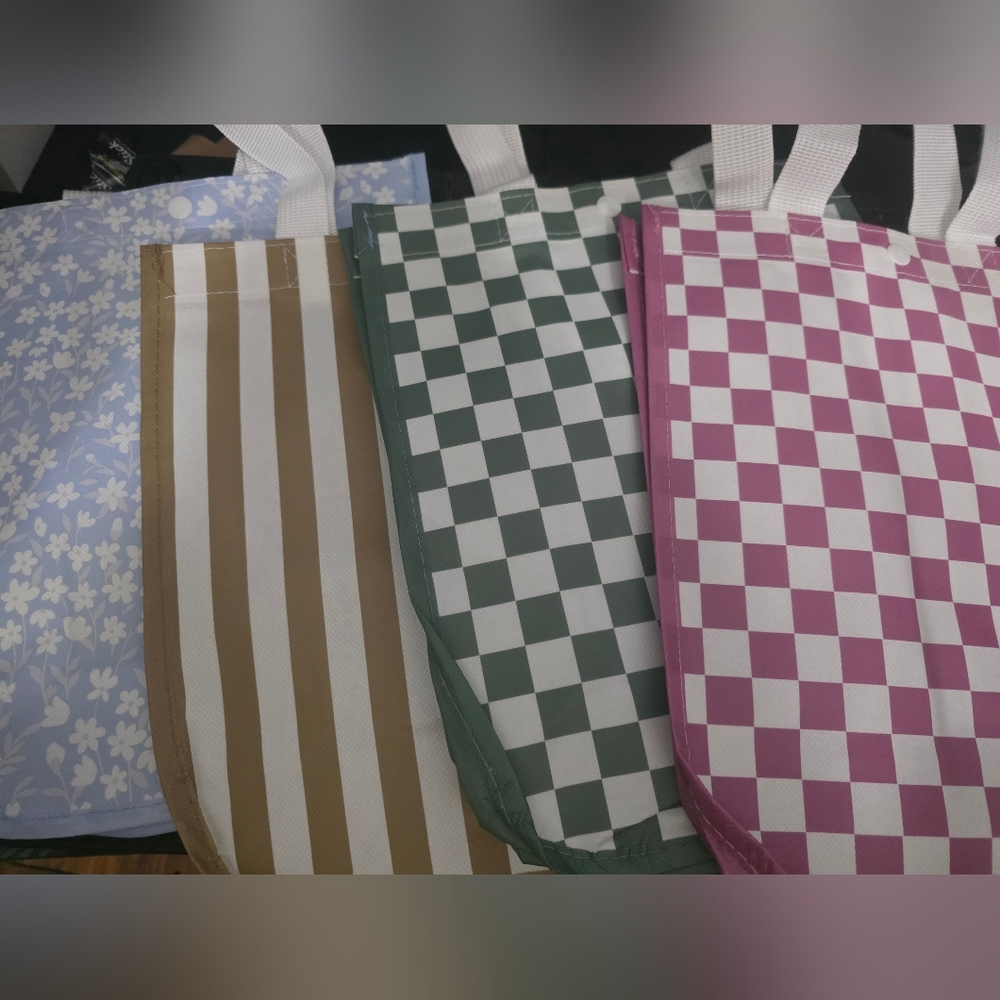 Checkered and Striped Tote Bags